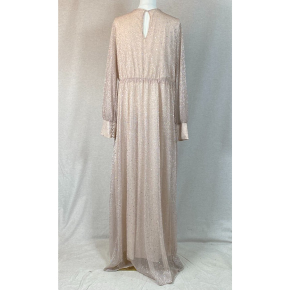 Baltic Born Womens Sequin Maxi Dress Size XXXL Abigail Champagne Gown Holidays - Picture 7 of 13